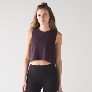 Lululemon Muscle Love Crop Tank – Black Cherry – Size 6 – EUC